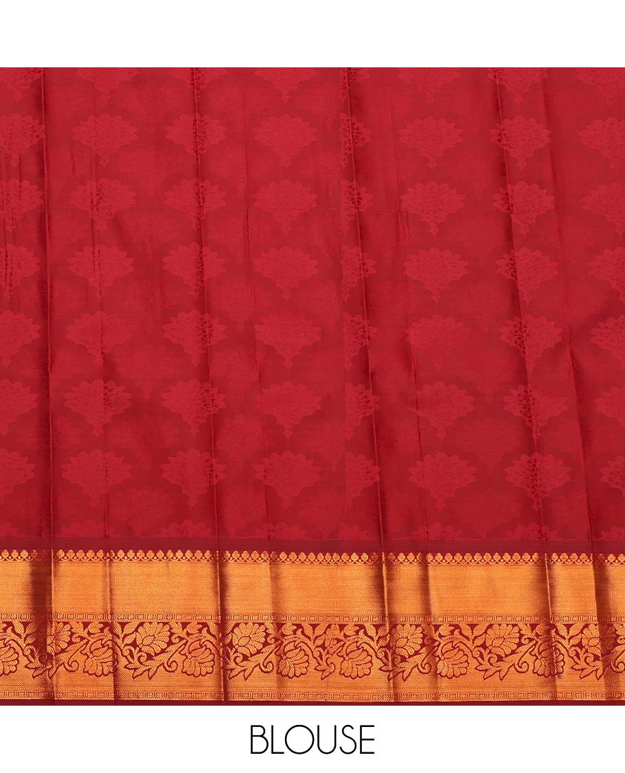 Yellow Budget Silk Saree, Spotlighted with Jacquard Design, Complemented by a Contrast Traditional Zari Border, Grand Pallu, and a Contrast Blouse