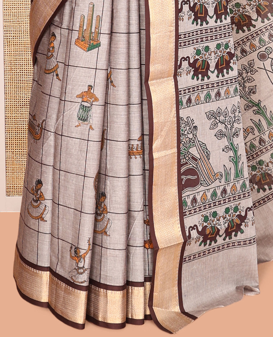 Grey Chirala Cotton Saree