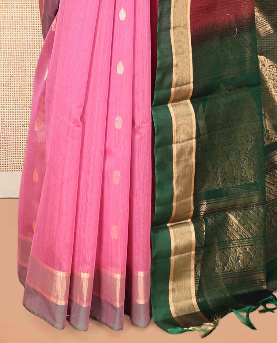 Pink Silk Cotton Saree