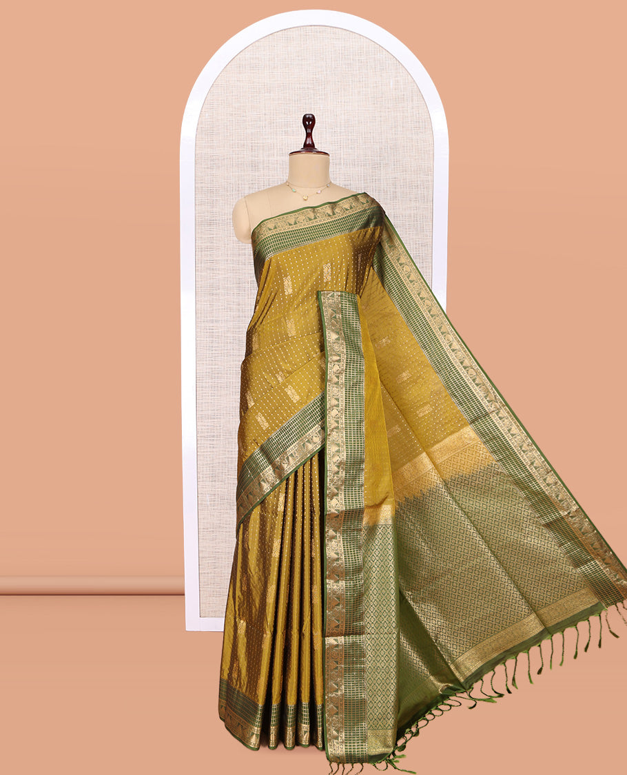 Green Paisley Design Budget Silk Saree