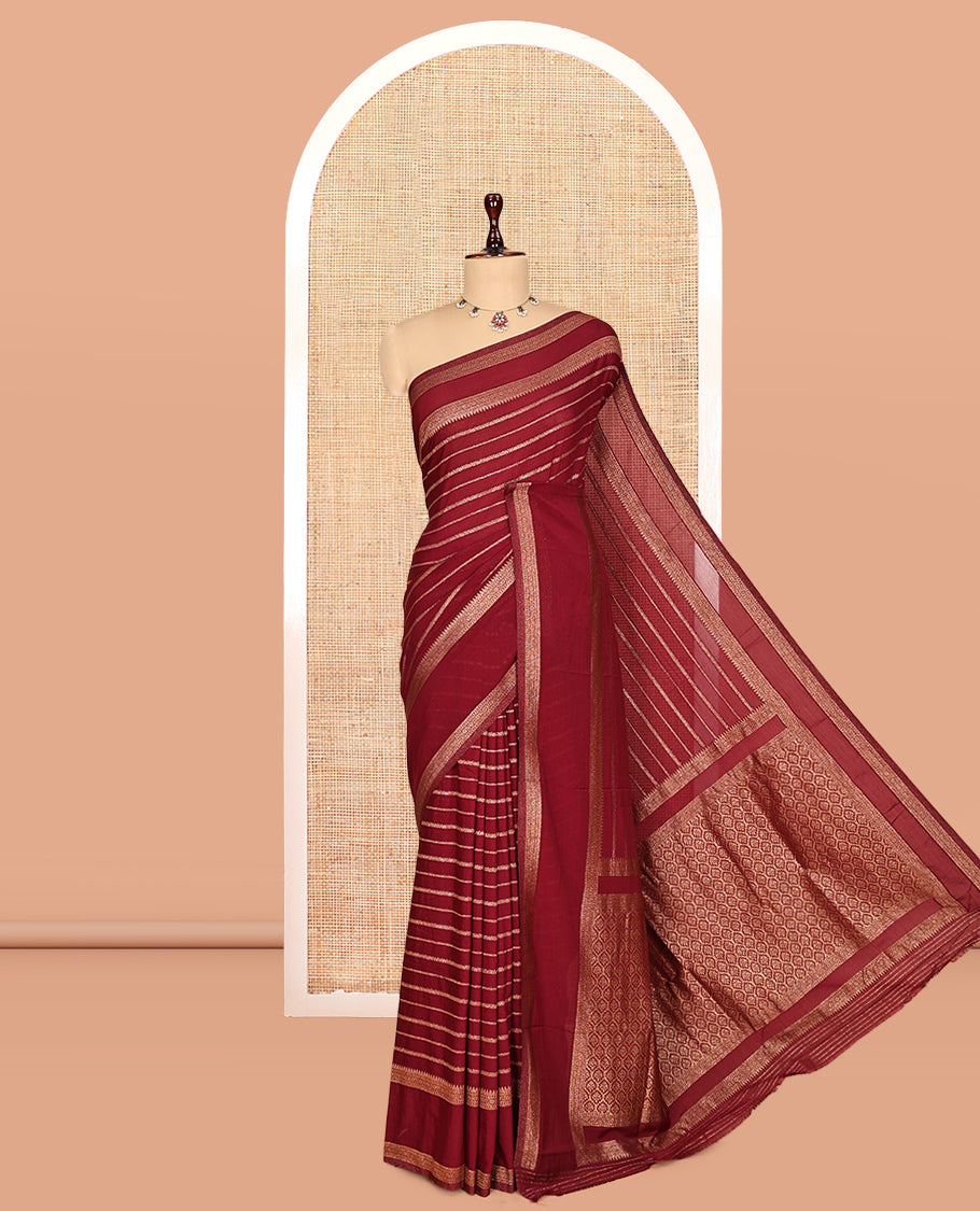 Maroon Fancy Crepe Saree