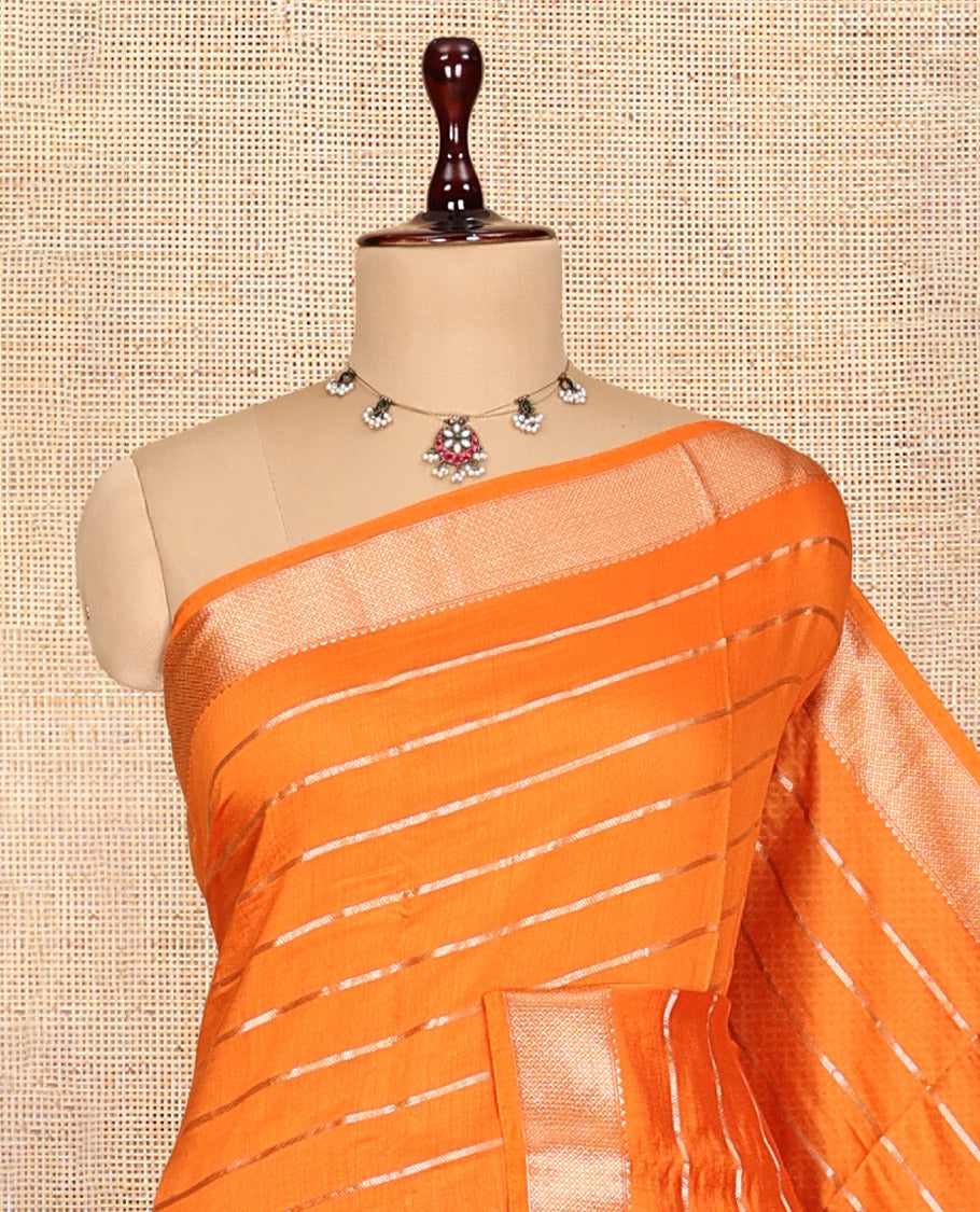 Orange Assam Silk Saree