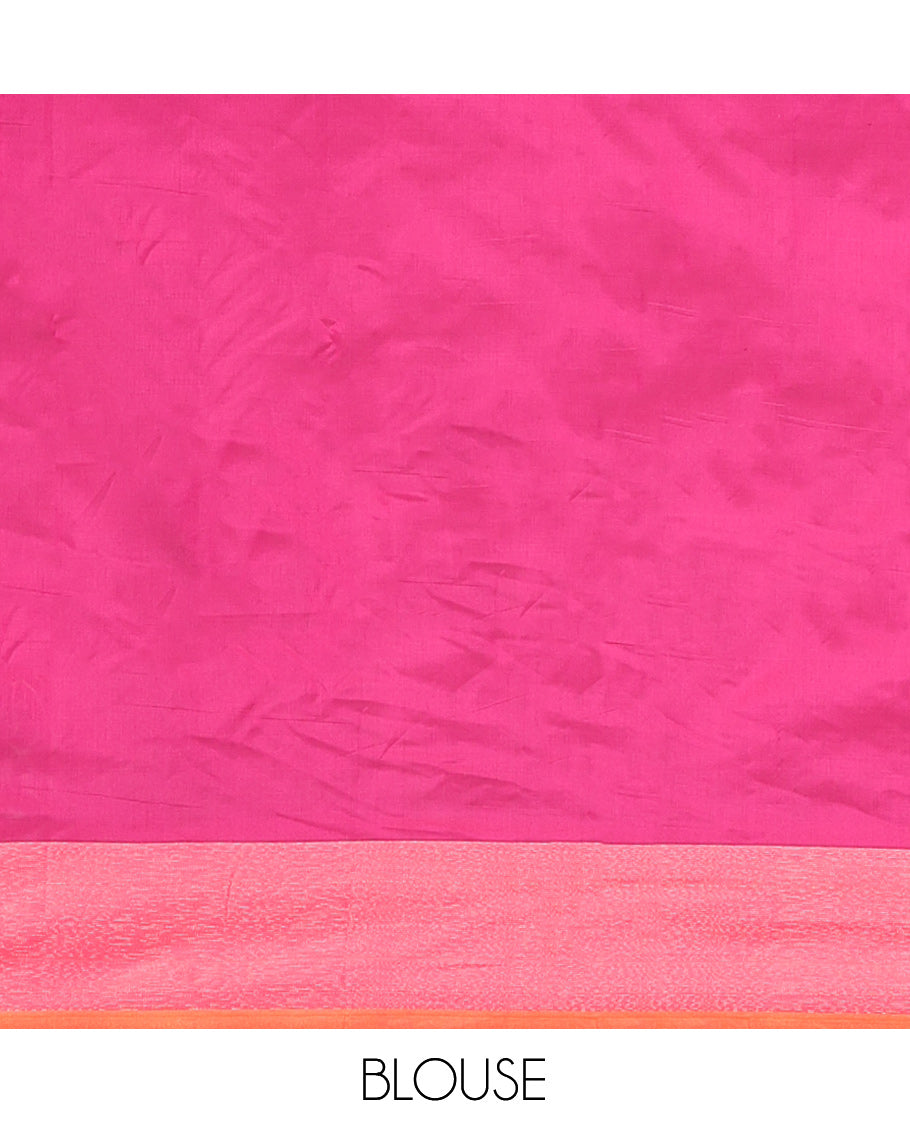 Purple Arani Saree Features Floral Zari Buttas, a Contrast Border, Pallu of Zari Designs, and a Contrast Blouse