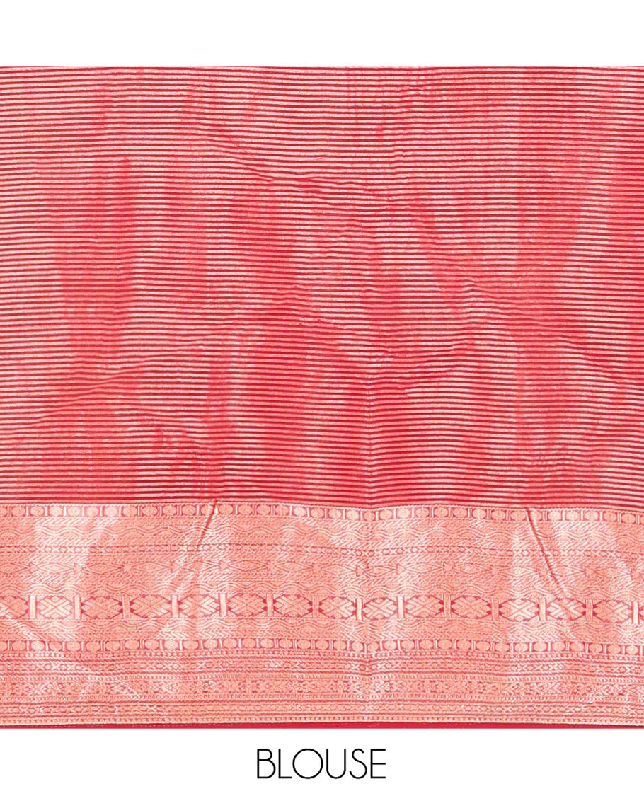 Maroon Chiffon Saree, Adorned with Floral Vine and Stonework, a Traditional Border, Pallu Steeped with Floral Designs, and a Matching Blouse