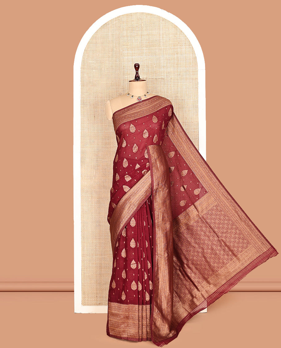 Maroon Fancy Crepe Saree