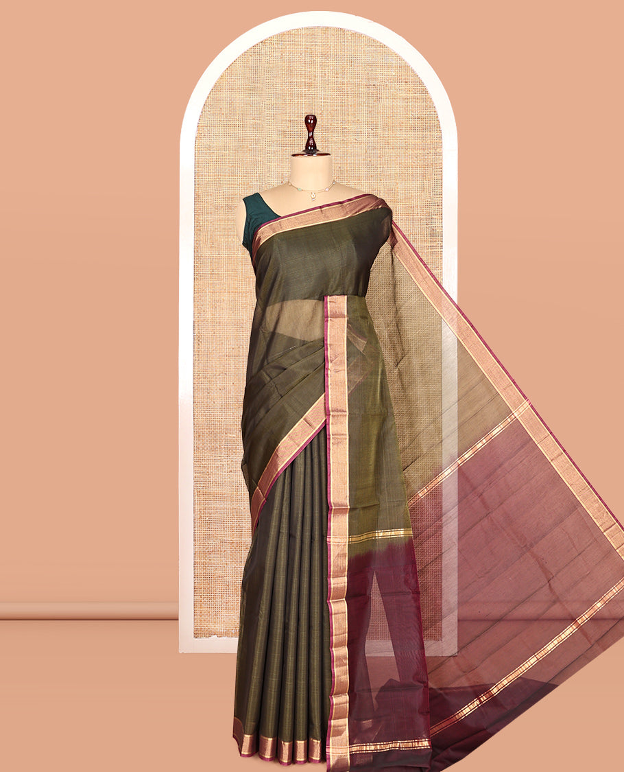 Green Plain Silk Cotton Saree