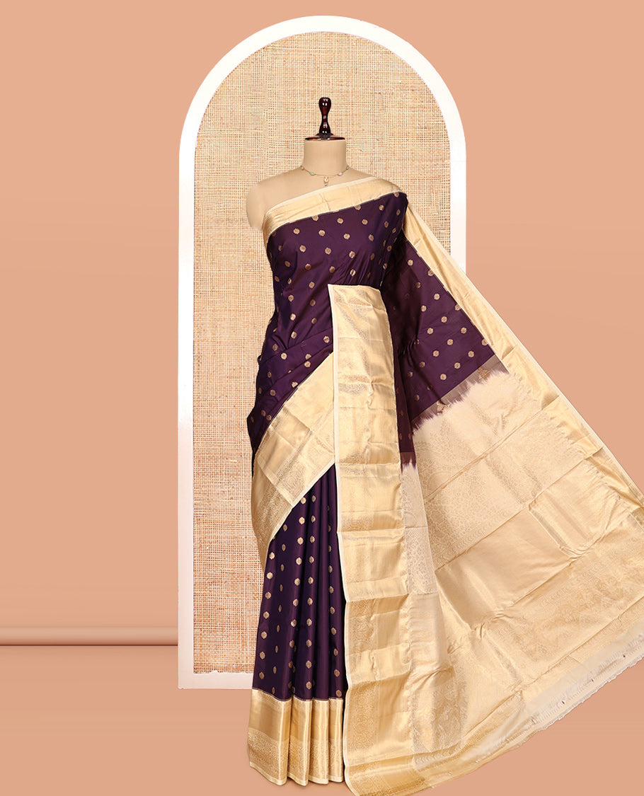 Purple Zari Buttas Gift Saree