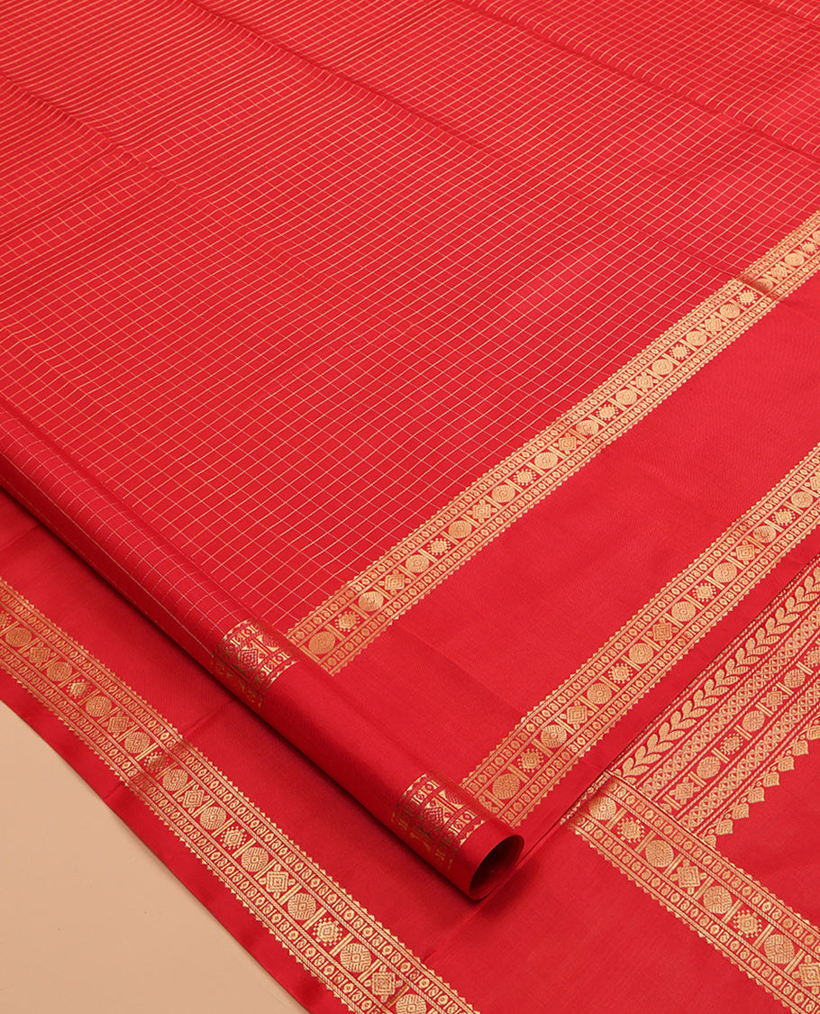 Red Kanchipuram Chettinad Saree