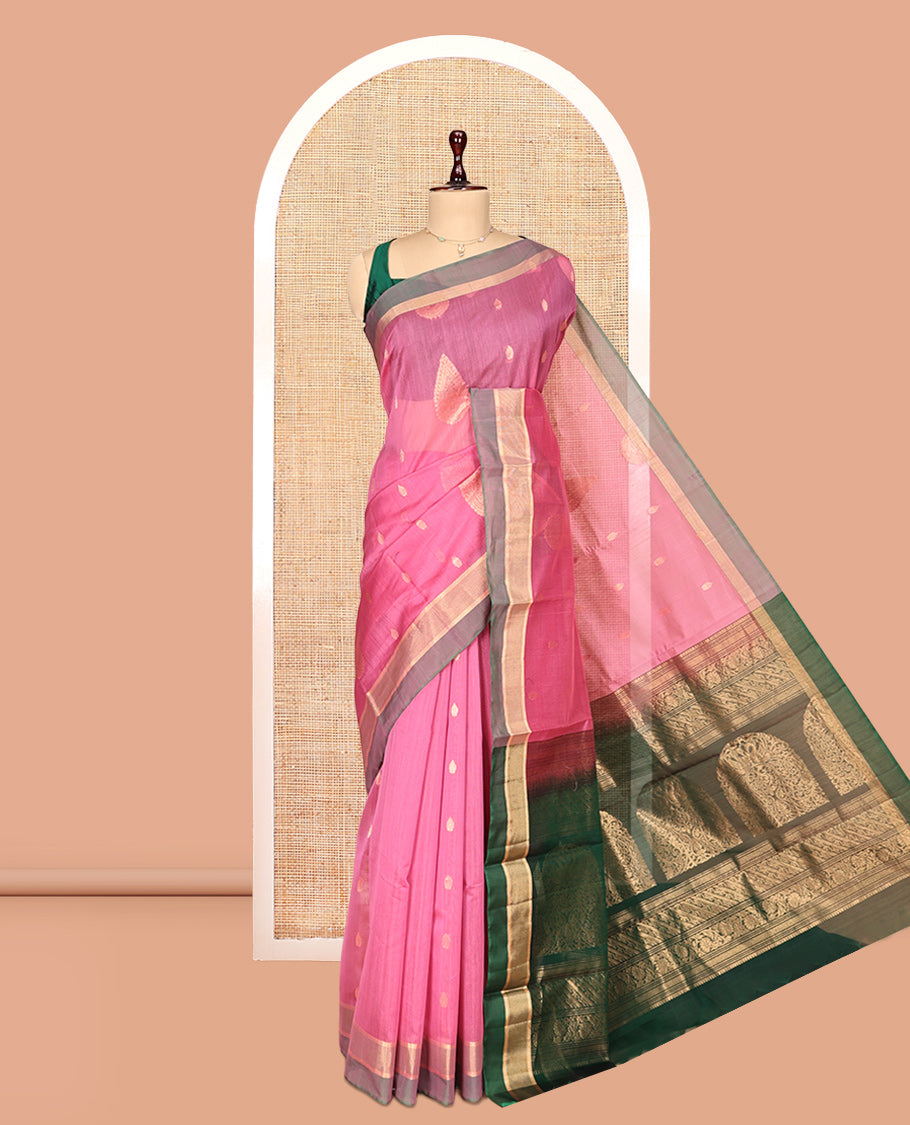 Pink Silk Cotton Saree