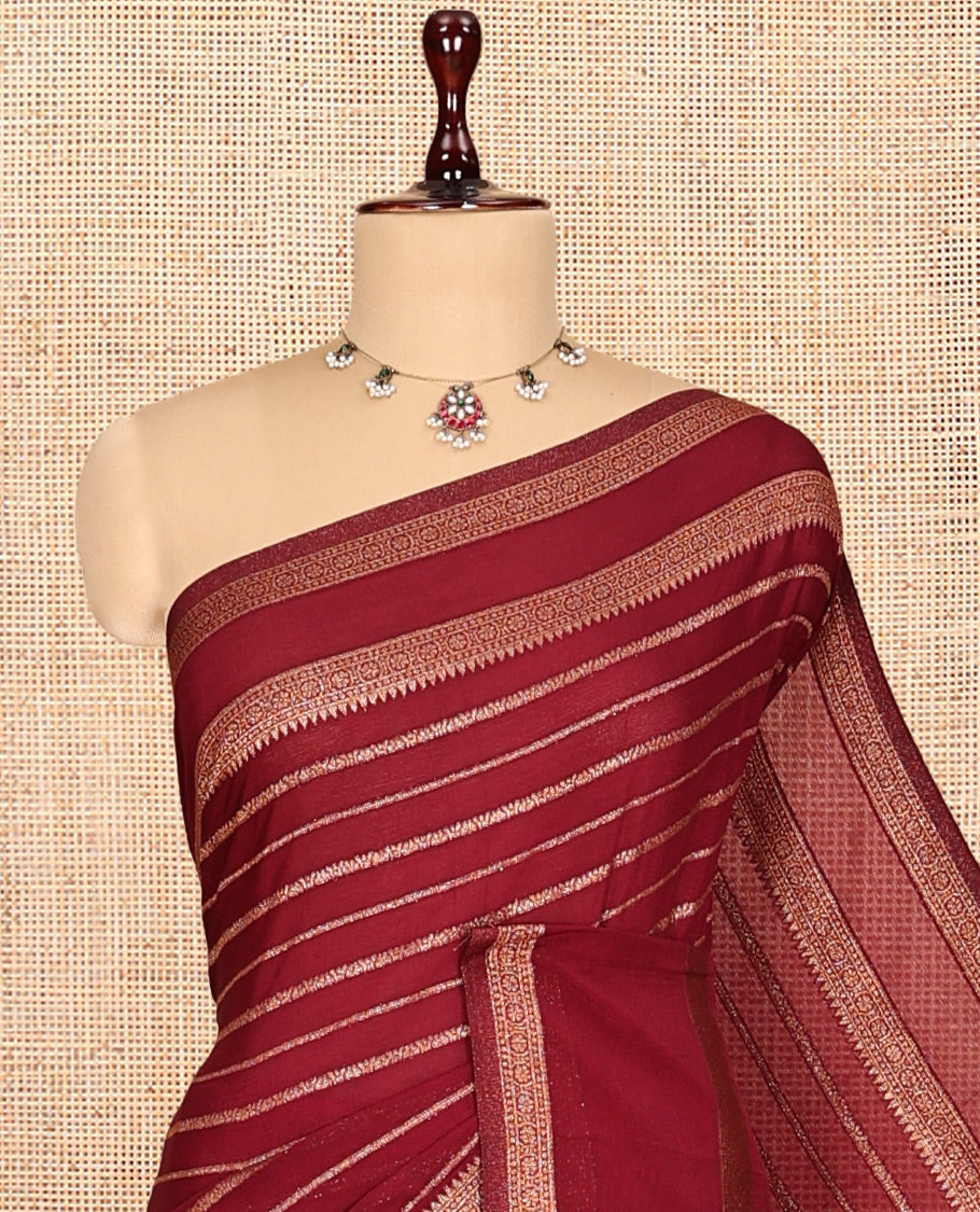 Maroon Fancy Crepe Saree