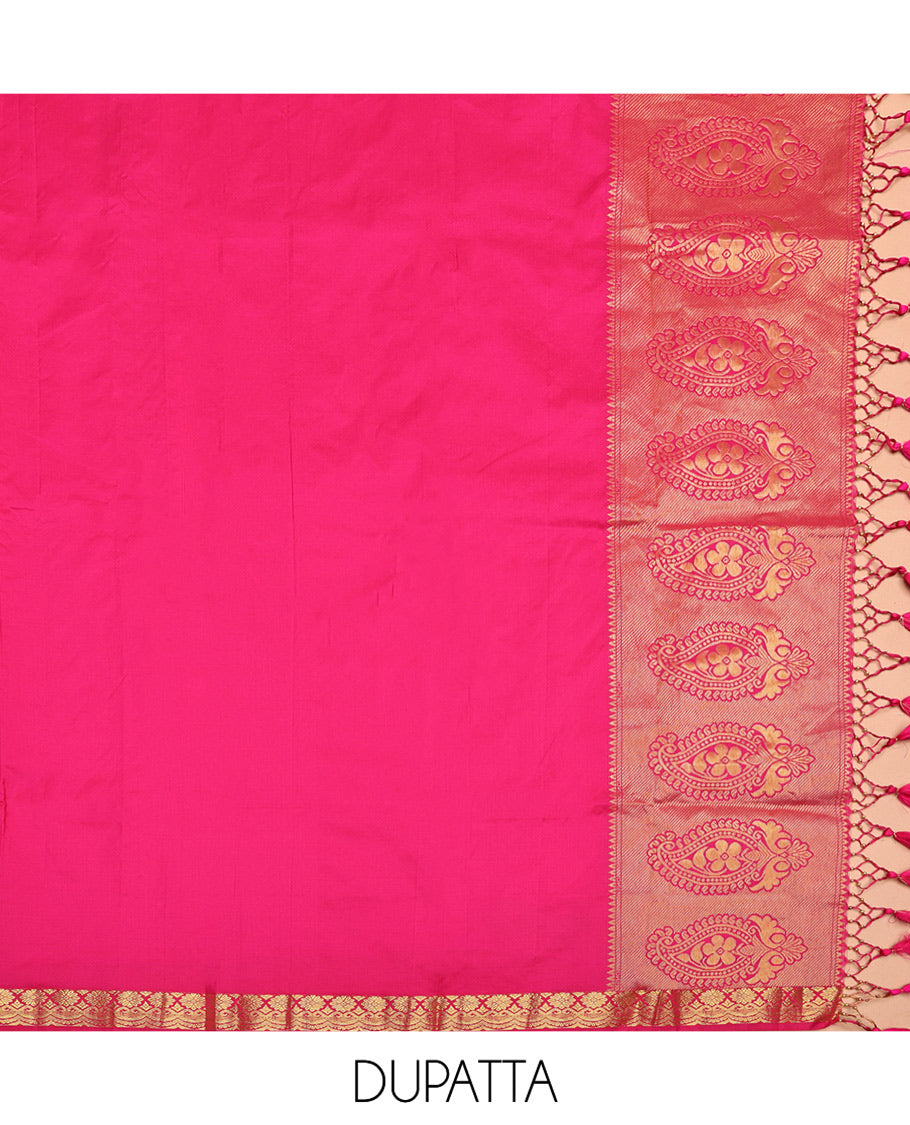 Green Art Silk Half-Saree