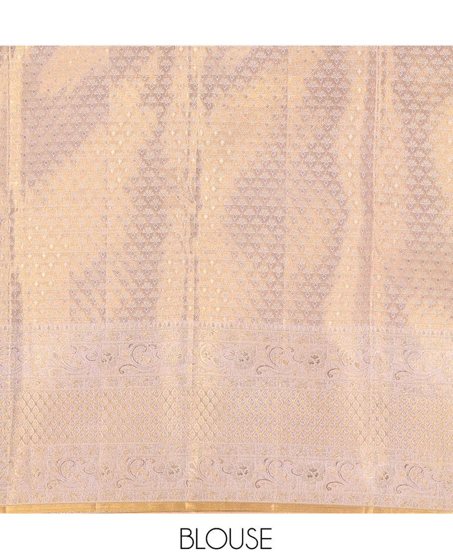 Off-White Kanchipuram Tissue Silk Saree