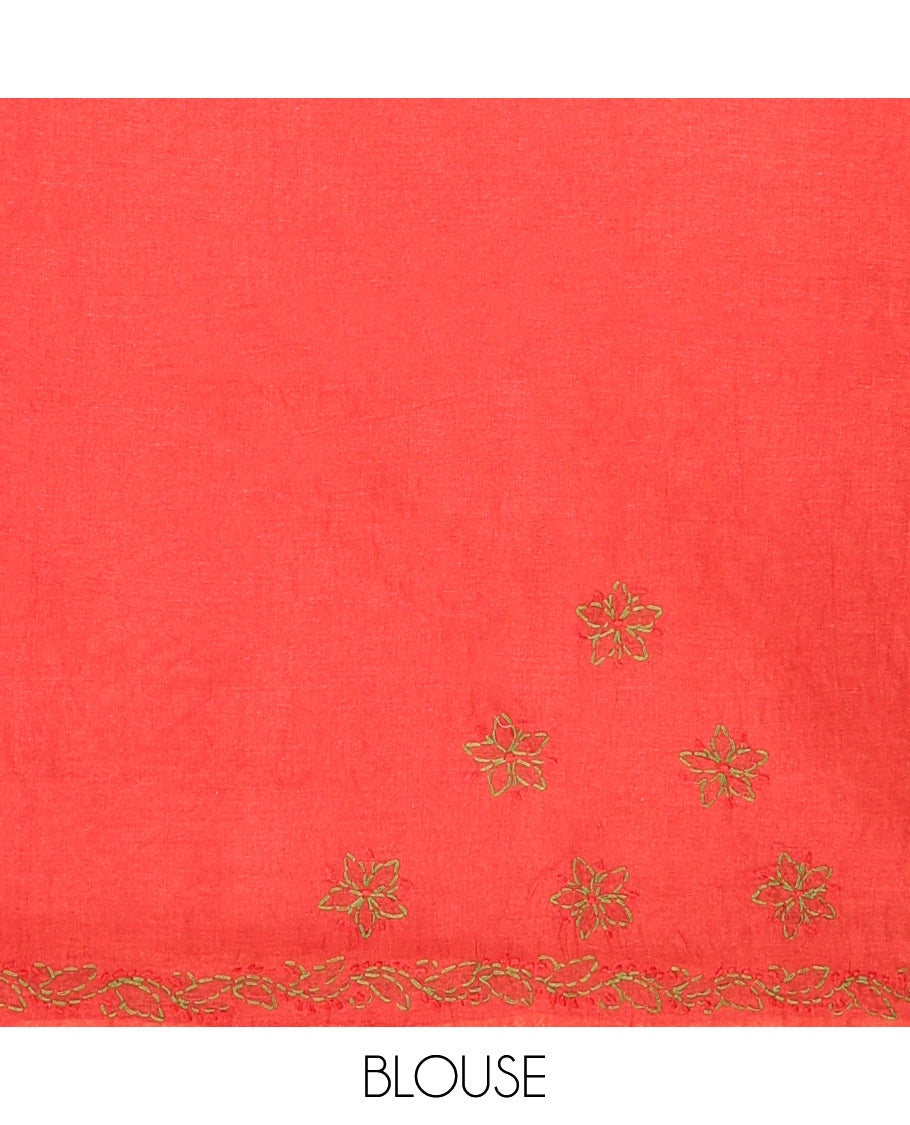 Green Lucknowi Chikankari Saree