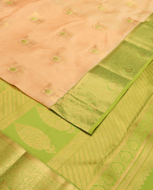 Sandal Meena Buttas Vasundhara Silk Mix Saree,contrast intricately woven pallu & border of rekku,kathir,mayil kann & floral design