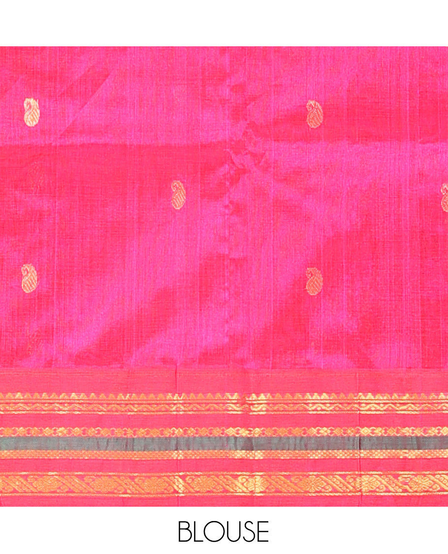 Green Paisley Kuppadam Silk Saree