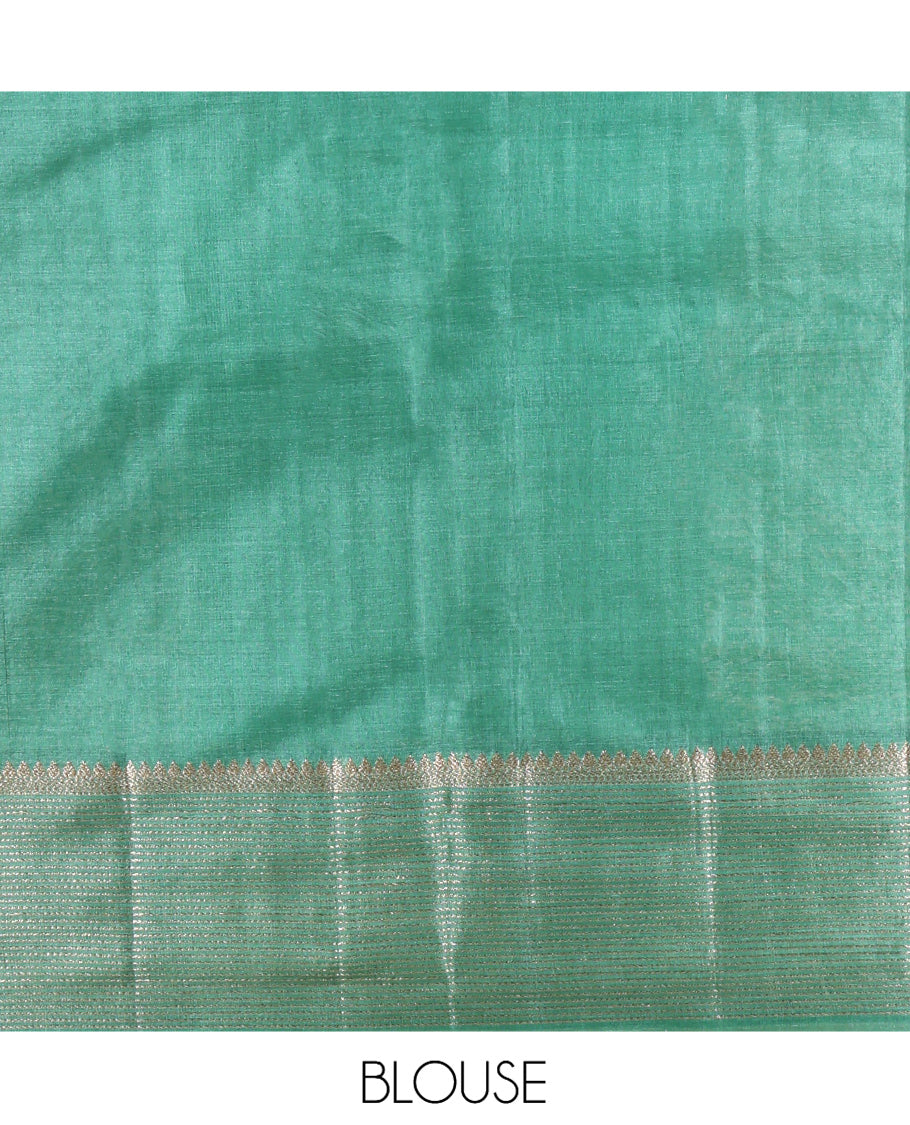 Green Tussar Silk Saree