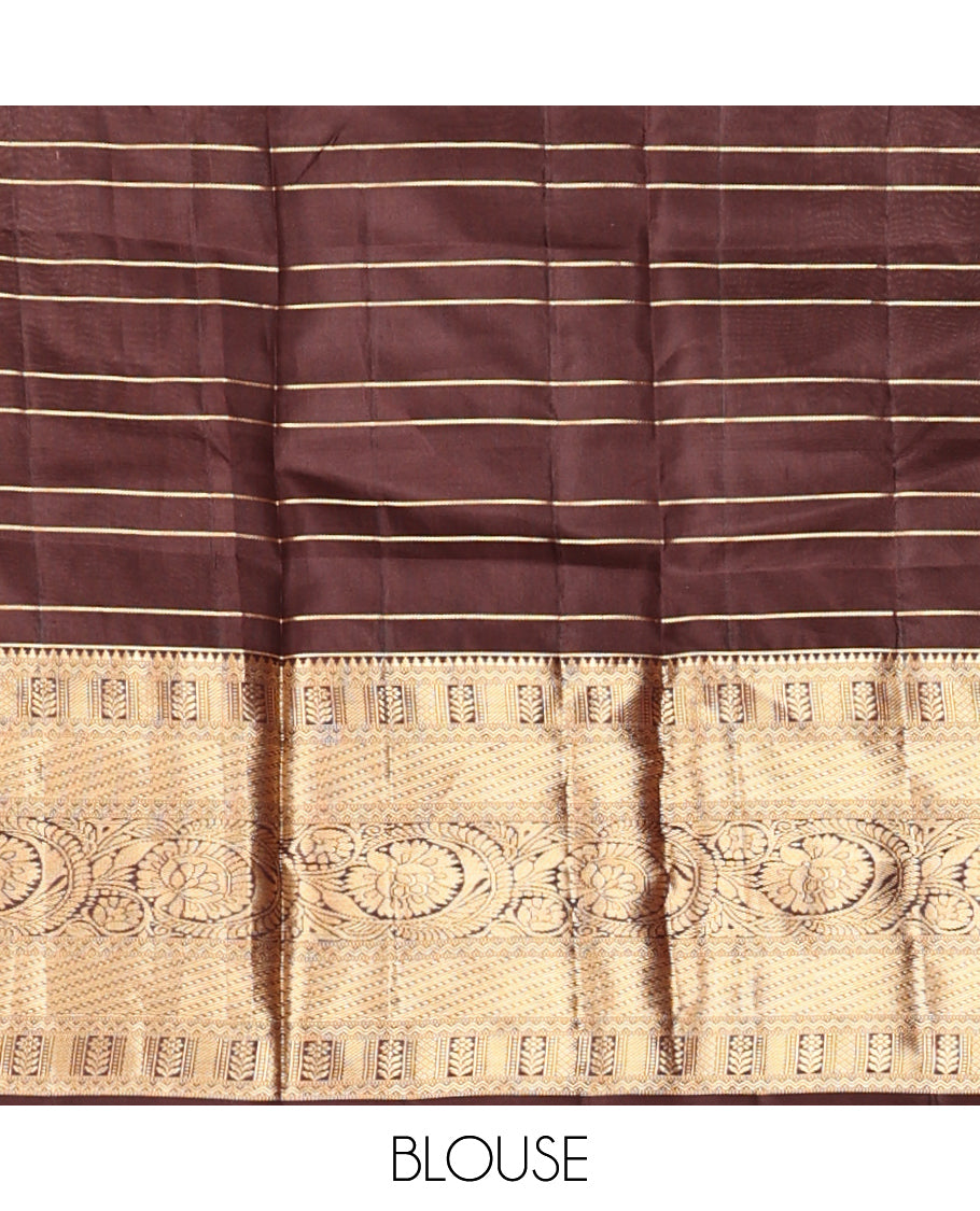 Blue and Brown Vasundhara Silk Saree