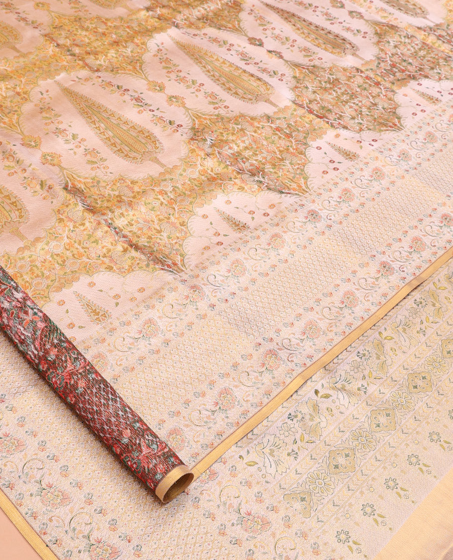 Off-White Kanchipuram Tissue Silk Saree