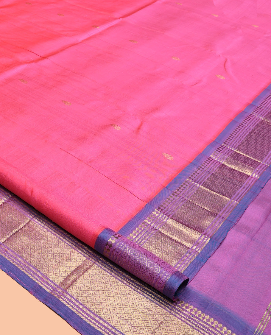 Pink Kanchipuram Silk Saree