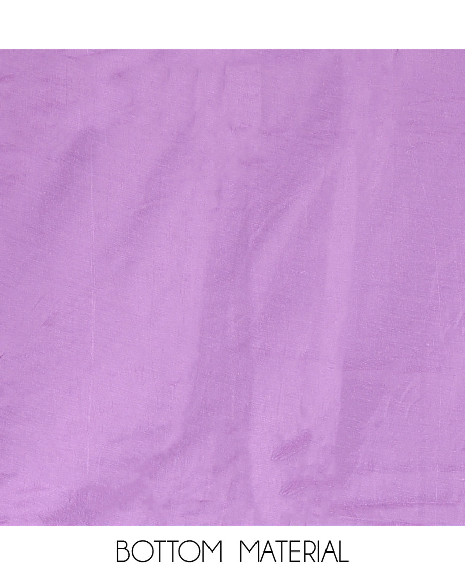 Lavender Banarasi Chanderi Material Churidar, Subtly Woven with Buttas Top, a Plain Bottom, and a Matching Dupatta