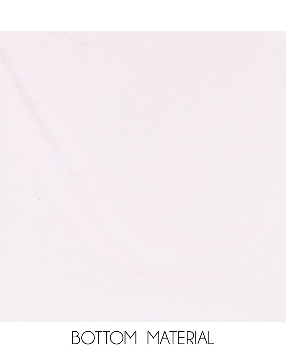 Cream Semi-Silk Material Churidar Thread-Sequins Embroidered Top, a Plain Bottom, a Embroidered Dupatta
