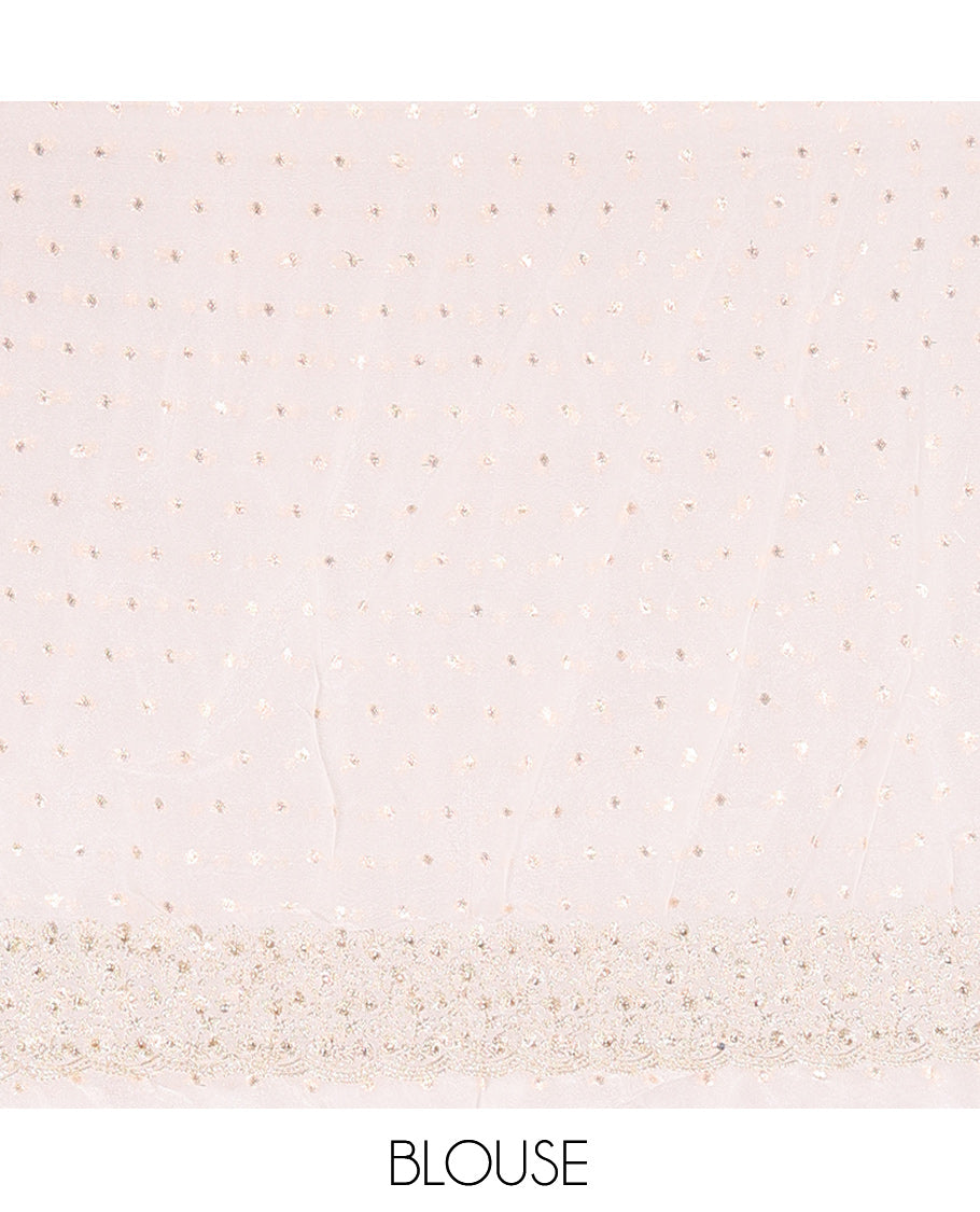 White Moss Organza Half-Saree