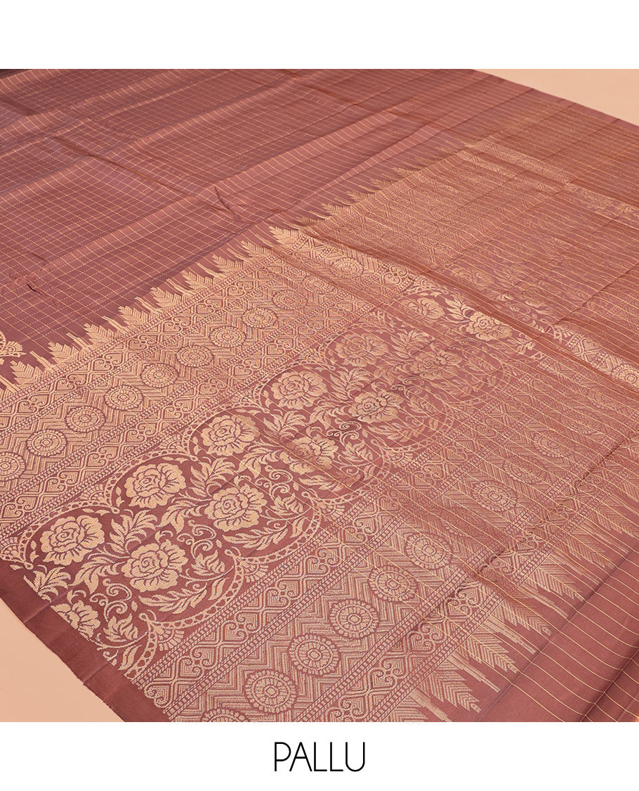 Brown Mayuri Lite Silk Mix Saree