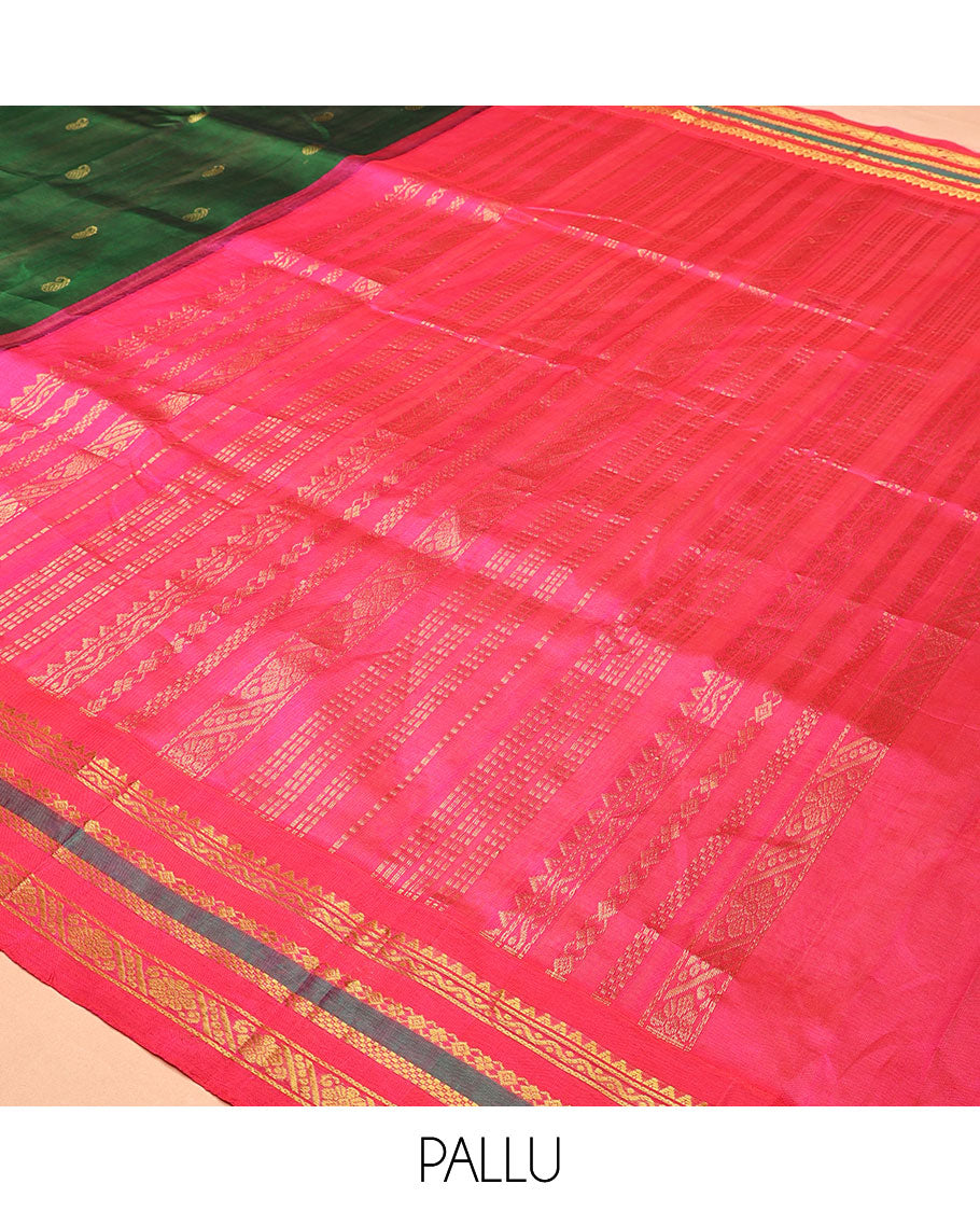 Green Paisley Kuppadam Silk Saree