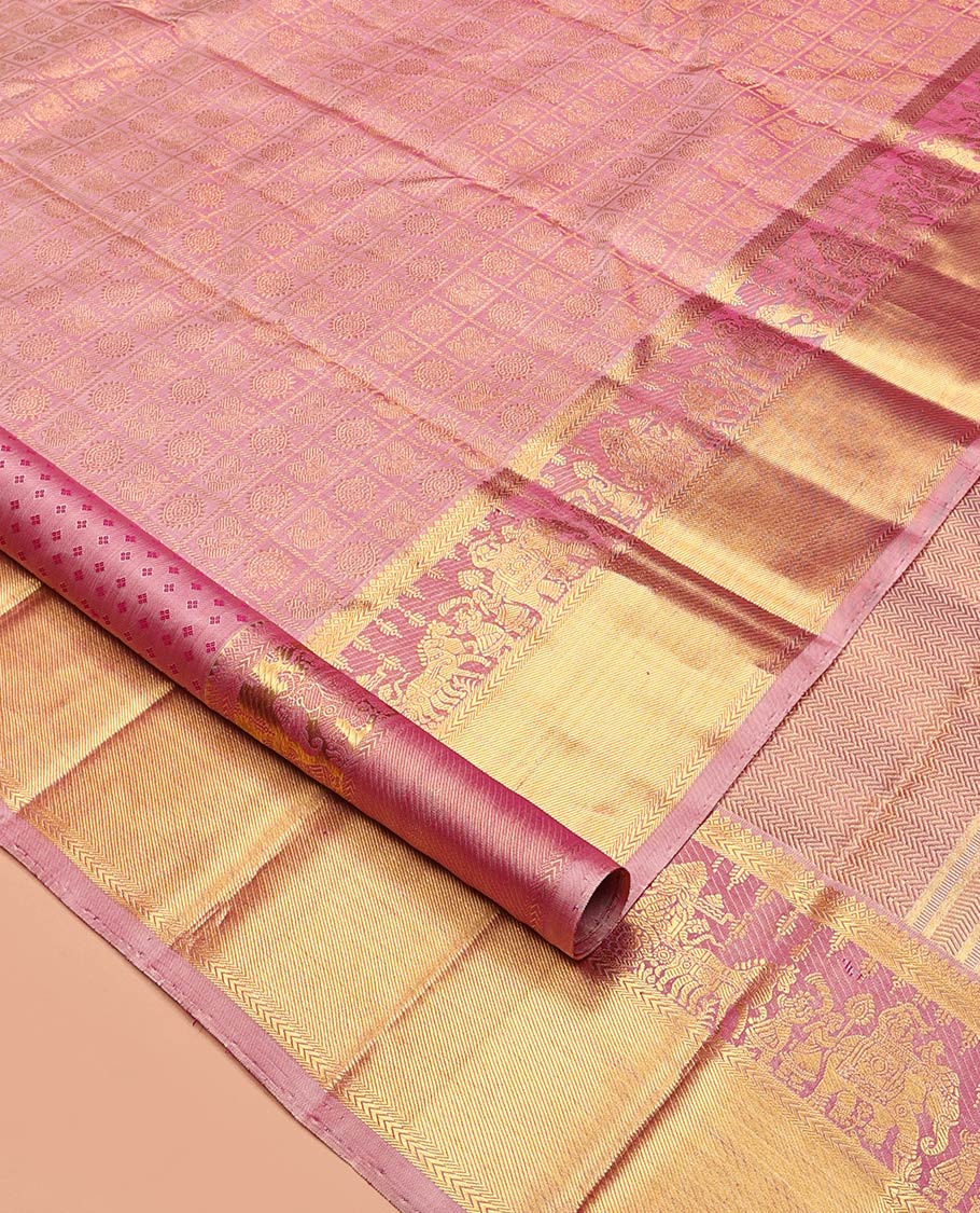 Pink Kanchipuram Wedding Silk Saree