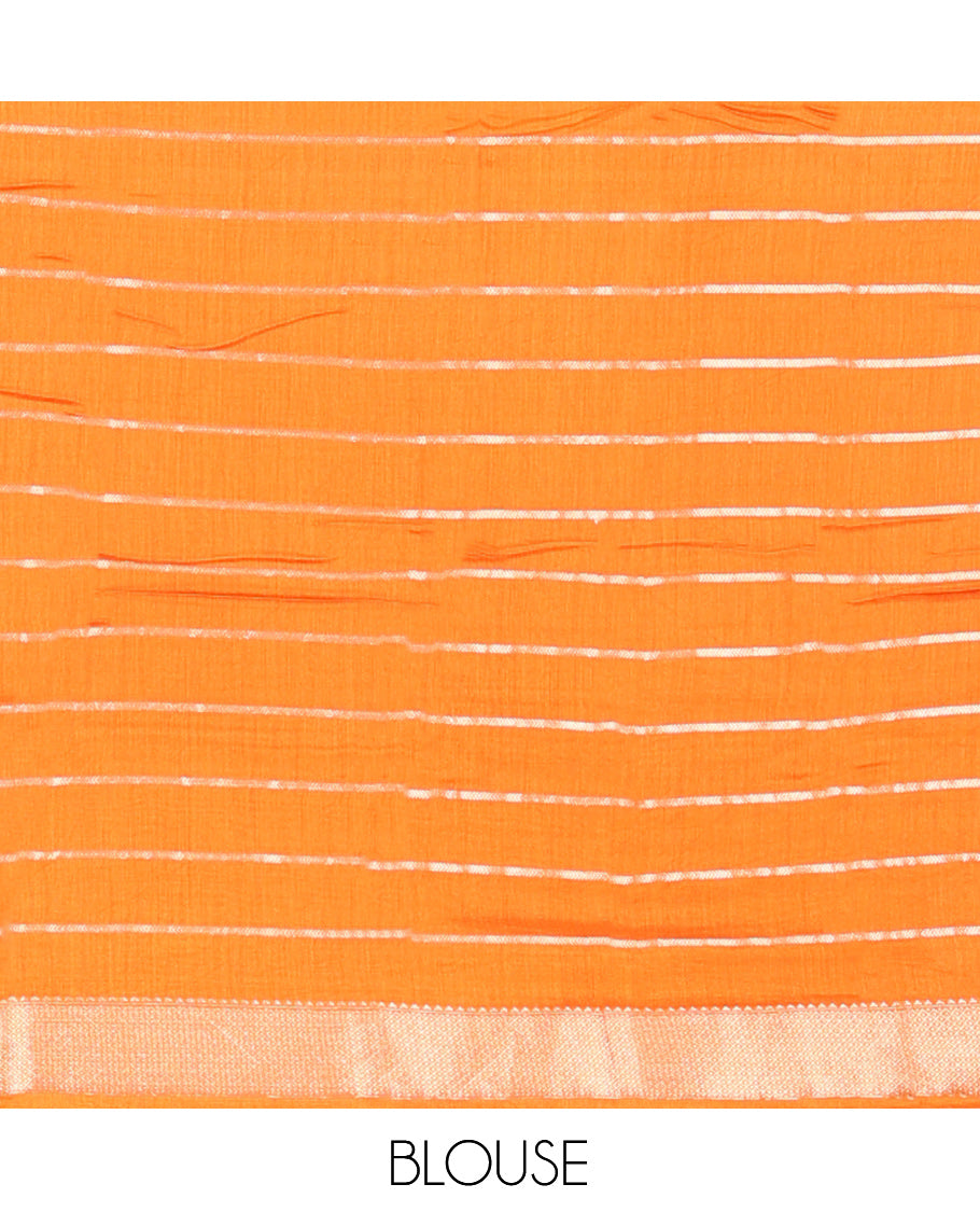 Orange Assam Silk Saree
