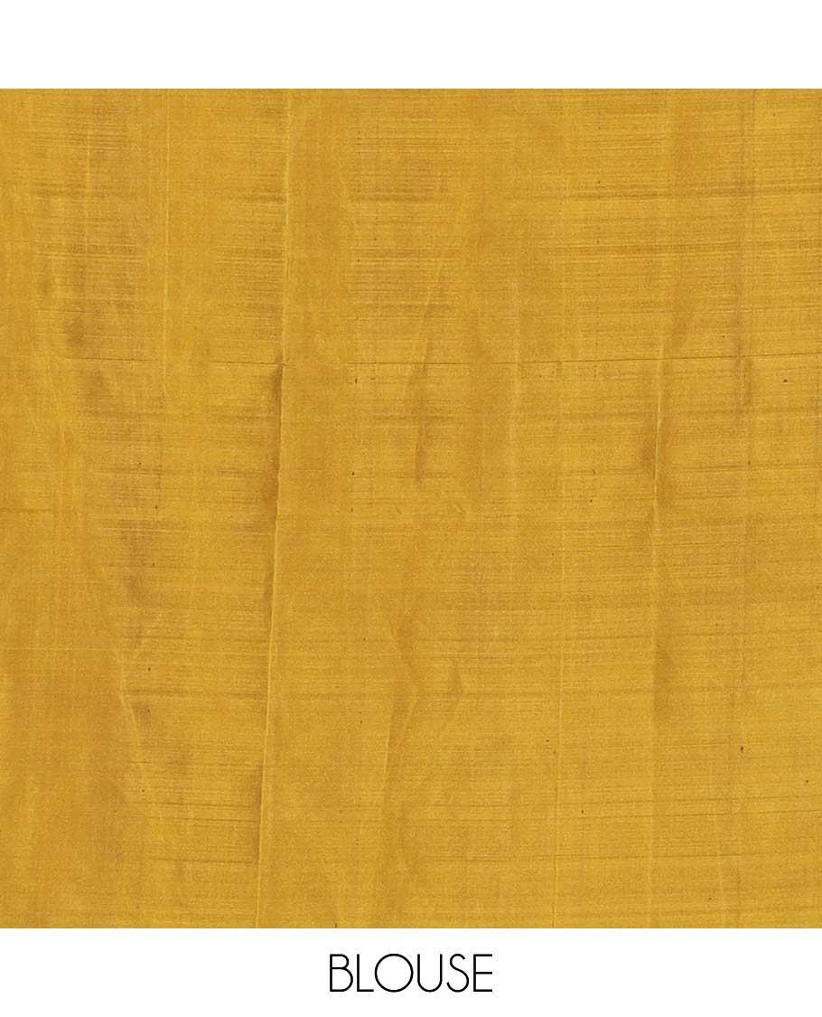 Purple Annam chakram buttas silk mix saree, contrast zari buttas border & pallu of kodi visiry & jaal designs