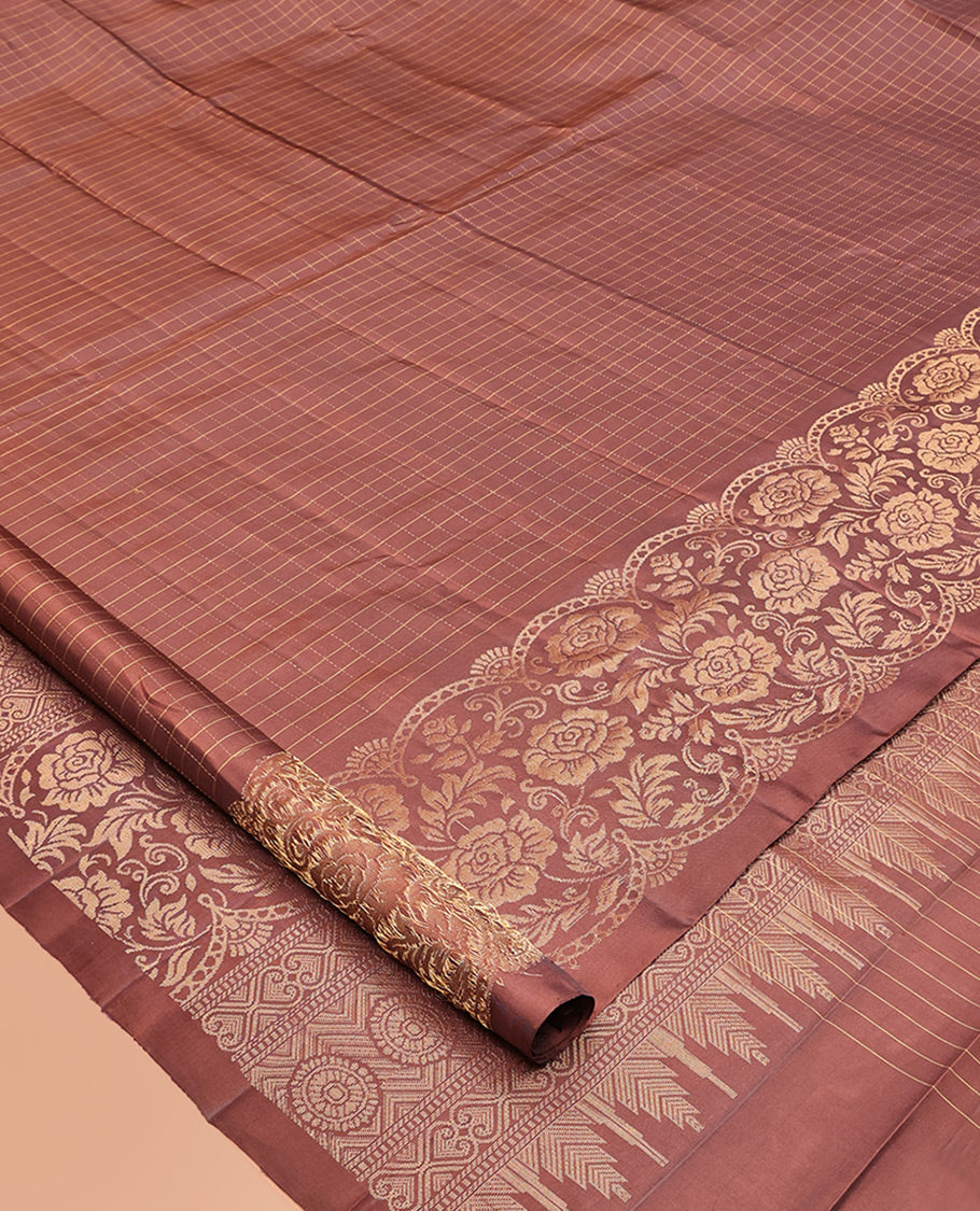 Brown Mayuri Lite Silk Mix Saree