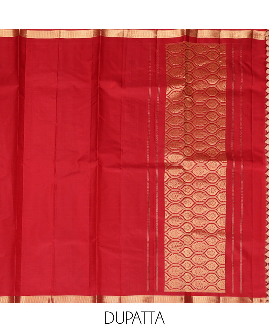 Green Pure-Silk Half-Saree