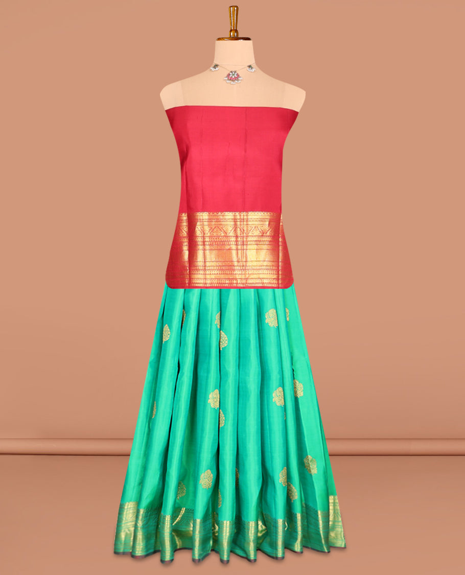 Green Pure-Silk Half-Saree