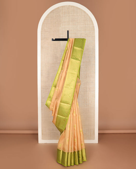 Sandal Meena Buttas Vasundhara Silk Mix Saree,contrast intricately woven pallu & border of rekku,kathir,mayil kann & floral design