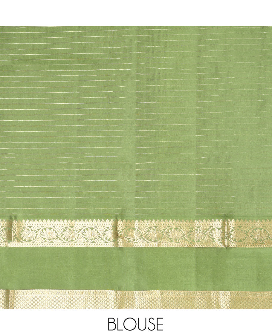 Pink Vasundhara Silk Saree, Finely Crafted with Zari Buttas and Checked Design, Complemented by a Contrast One-Sided Rettai Pettu Border of Rekku, Laddu Kamalam, Mayil Kann and Kodi Visiry Designs, Grand Jaal Pallu, and Paired with a Contrast Blouse
