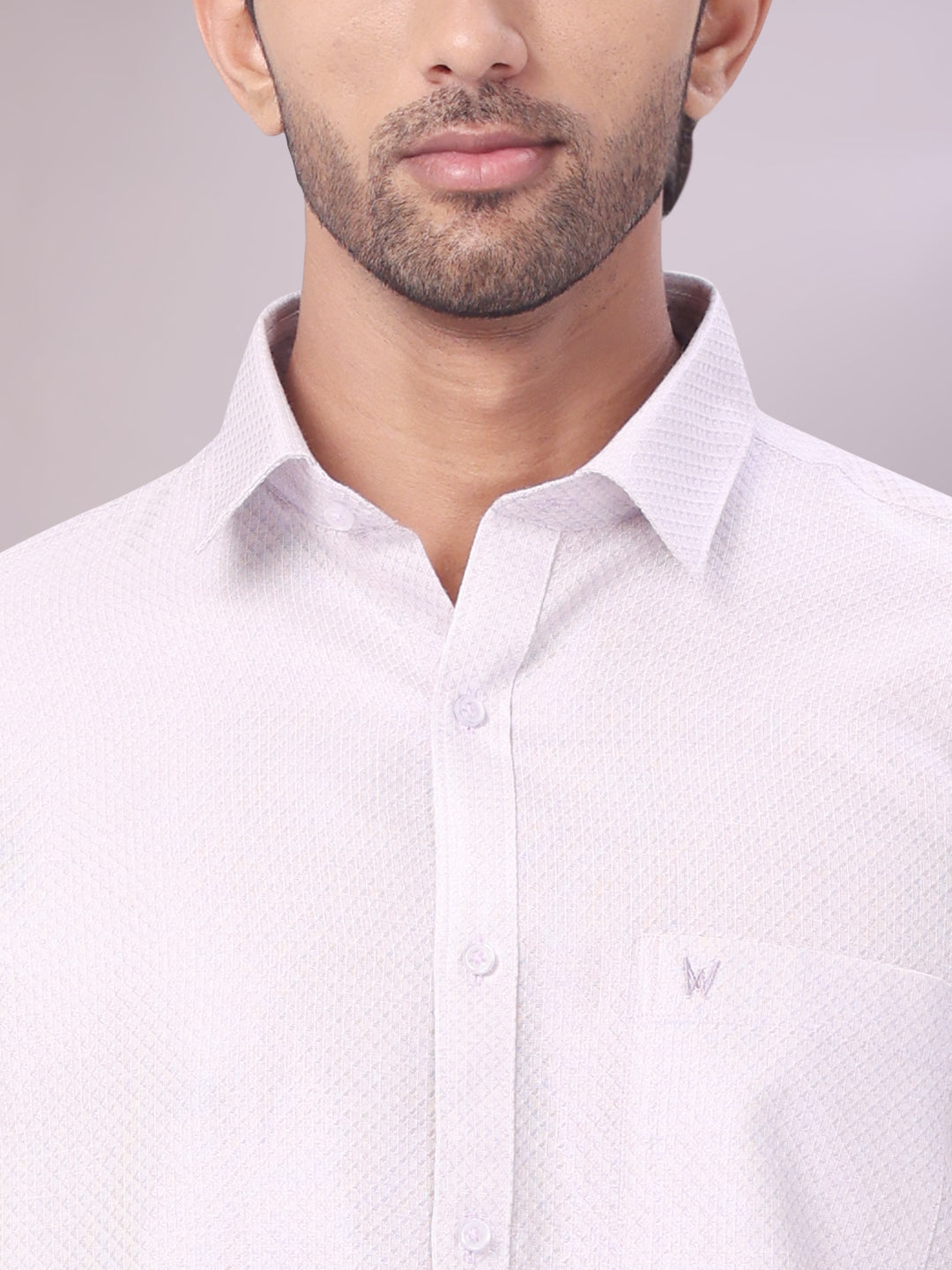 Mens Lavender Tissue Jacquard Shirt with Matching Dhoti Combo Zeus