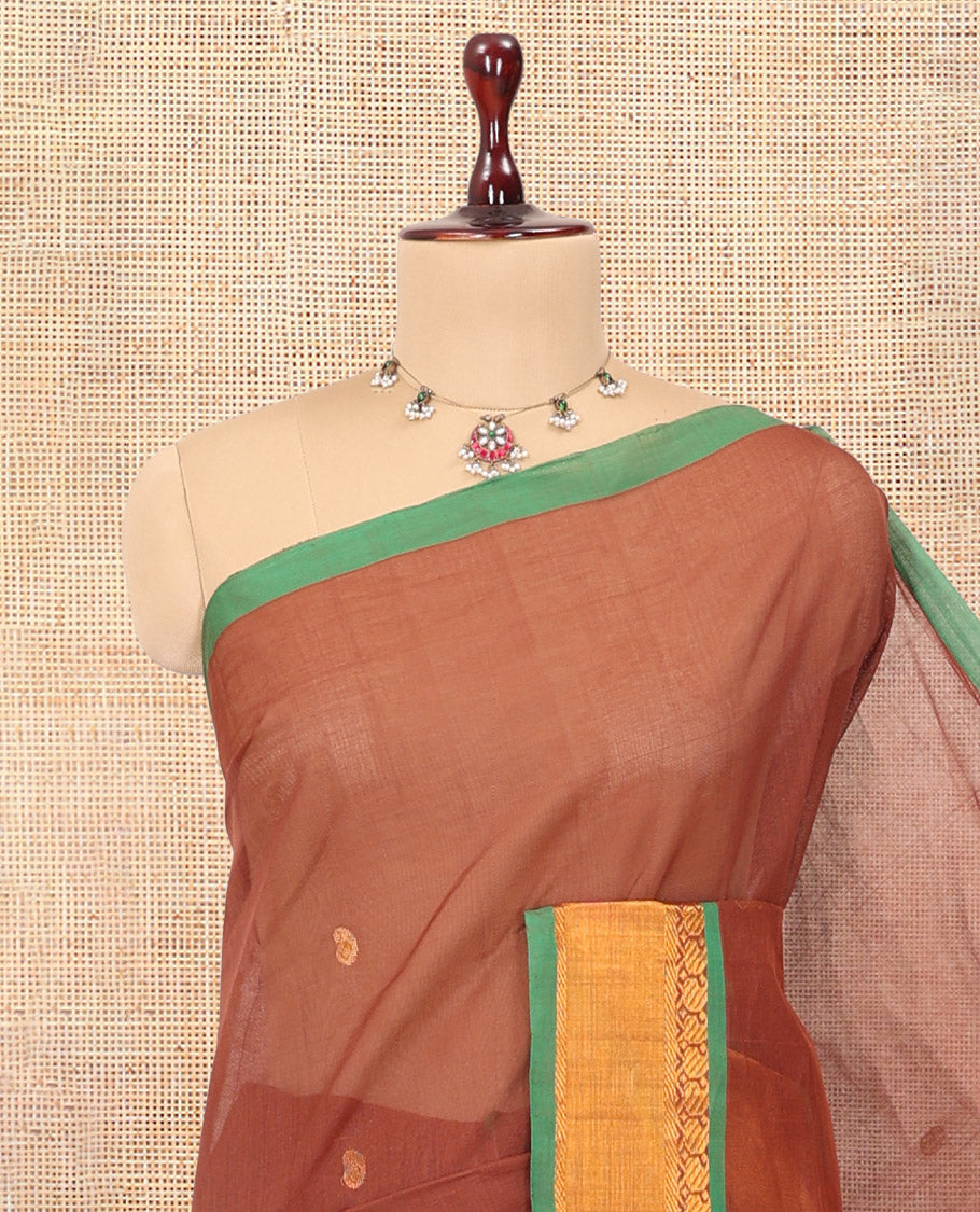 Brown Venkatagiri Cotton Saree