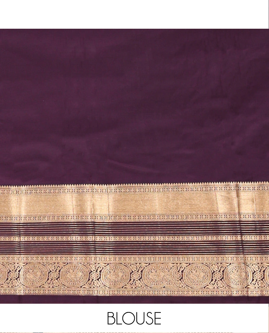 Lemon Yellow-Coffee Brown Budget Silk Saree, Subtly Sparkled With Zari Butta Enclosed Checks On Its Body, Complemented by Contrast Traditional Zari Designs Woven Border of Chakram Design, Jaal Pallu and Paired with a Contrast Blouse