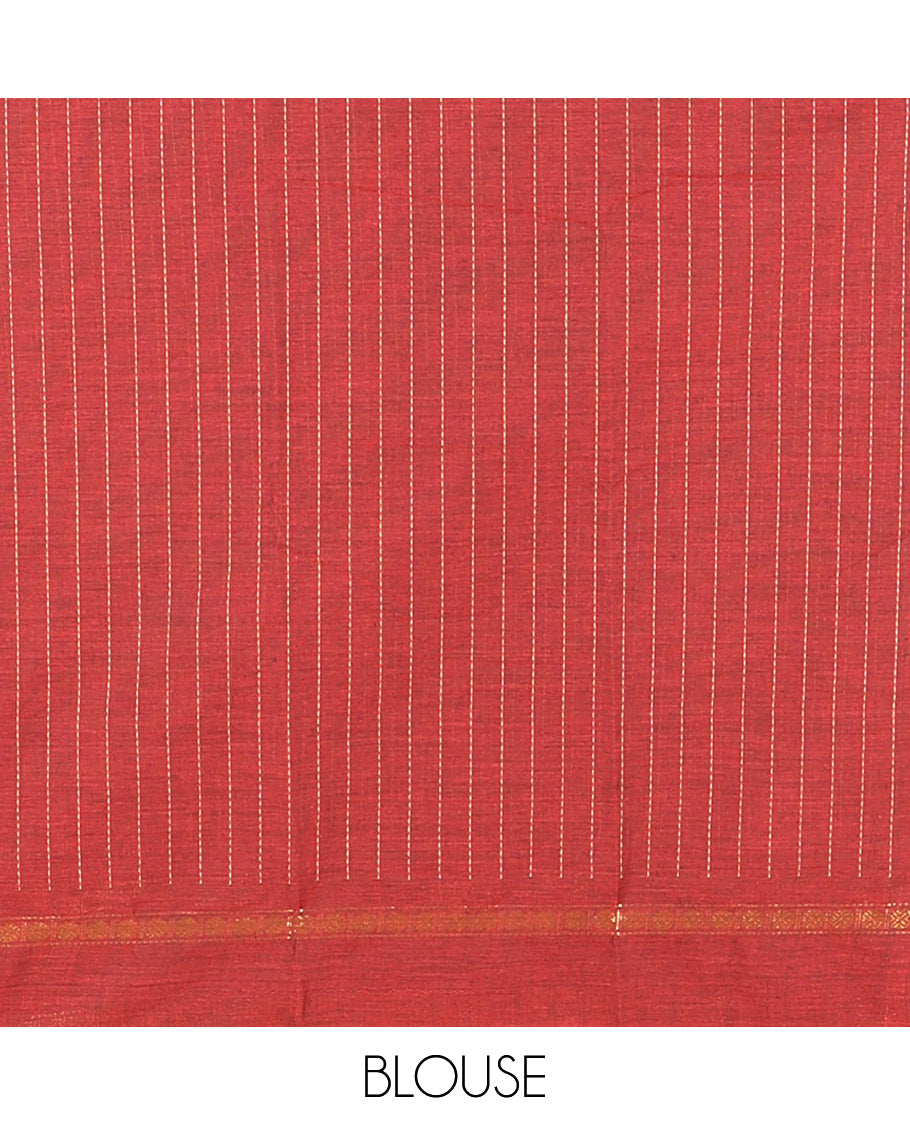 Maroon Chettinad Cotton Saree