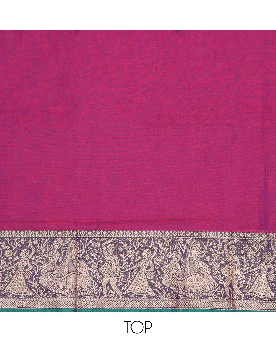 Purple wedding design chudidhar material top with plain bottom & plain, zari design border dupatta