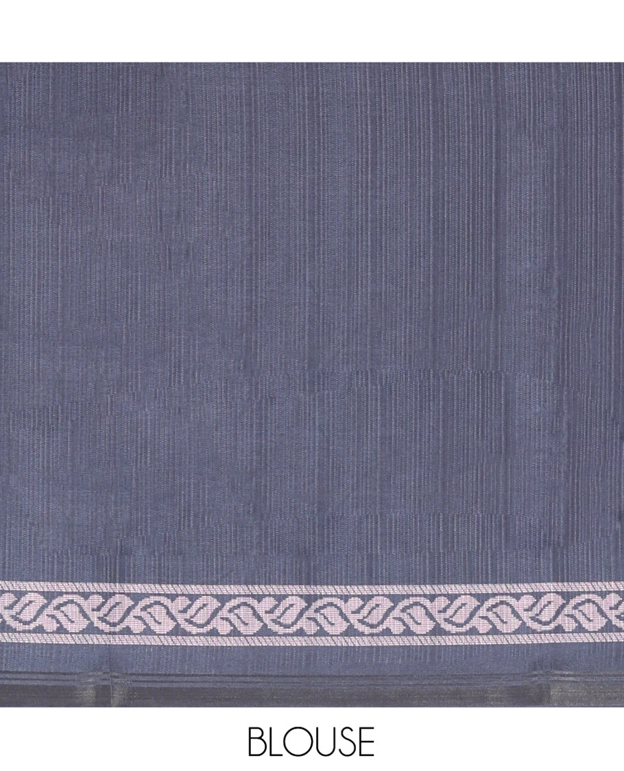Pink Manipuri Silk Saree, Bedecked with Stripes and Leaf Buttas All Over Its Body, a Self-Subtle Border, Pallu Features Geometric Print, and Paired with a Matching Blouse