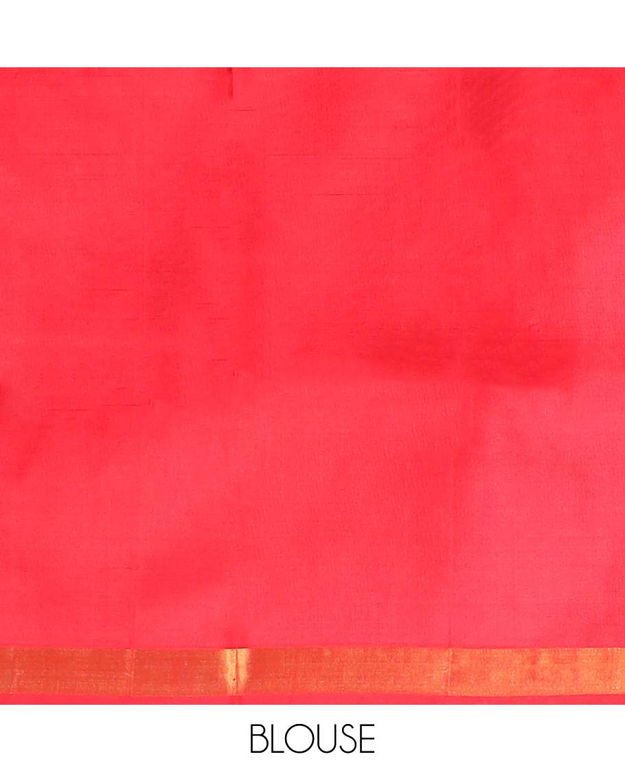 Yellow motifs uppada silk saree with contrast zari border & floral vine design pallu