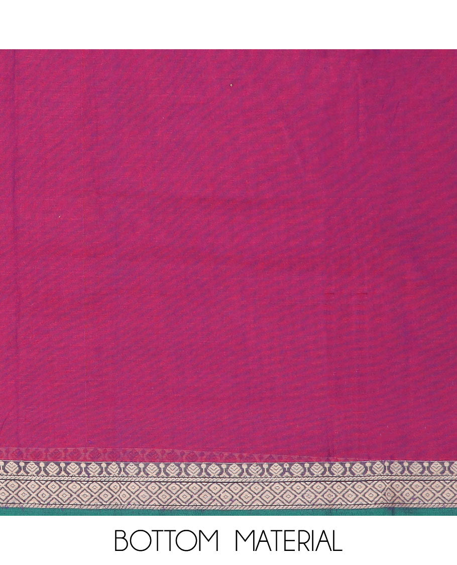 Purple wedding design chudidhar material top with plain bottom & plain, zari design border dupatta
