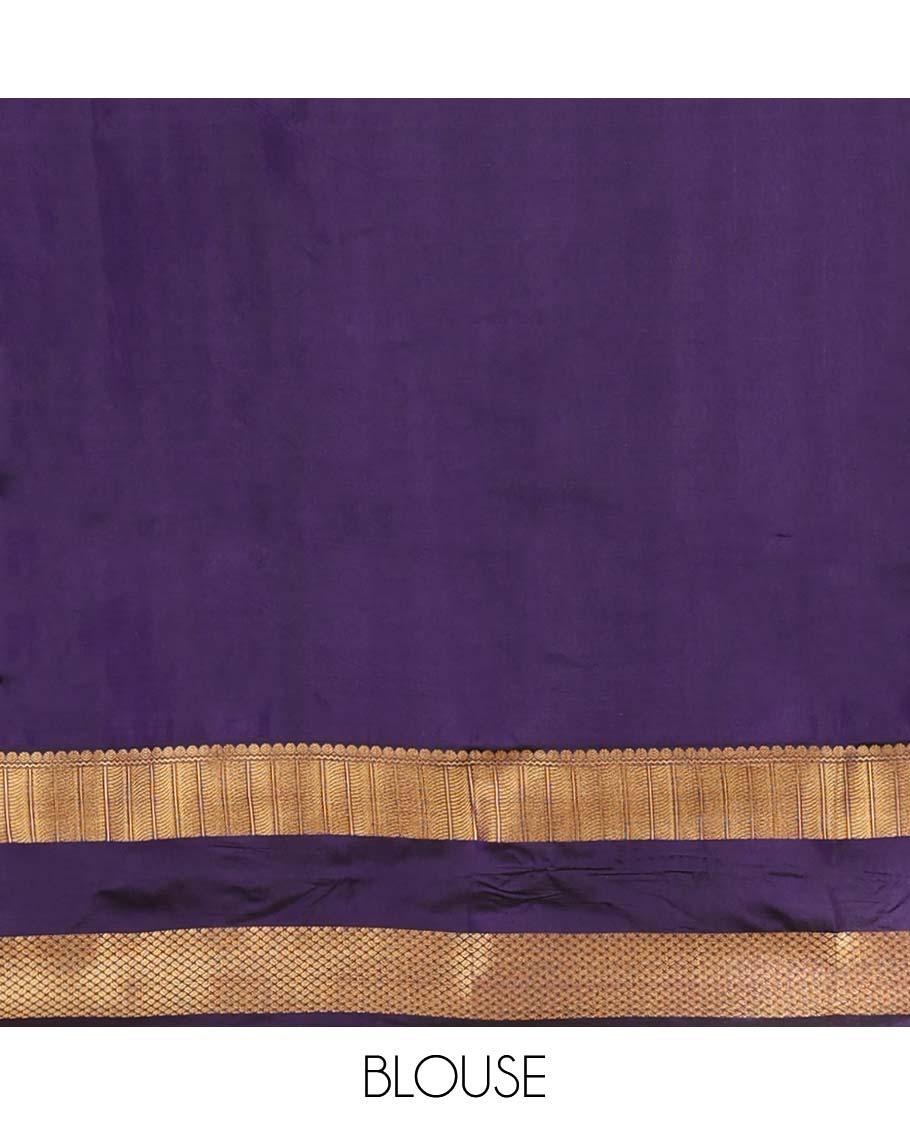 Light blue striped design vasundhara elite silk saree with contrast rettai pettu zari design border & intricate zari design pallu