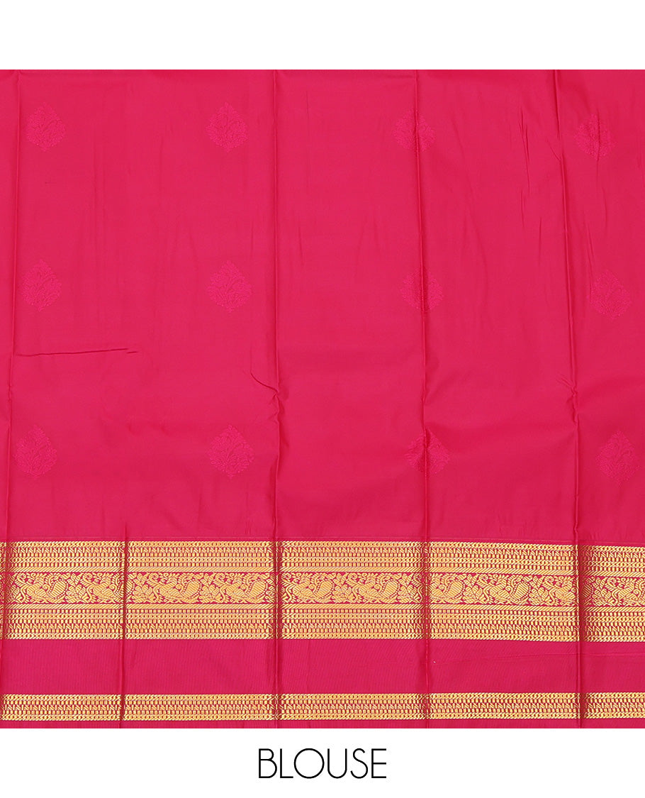 Violet Traditional Rettai Pattu Border Budget Silk Saree