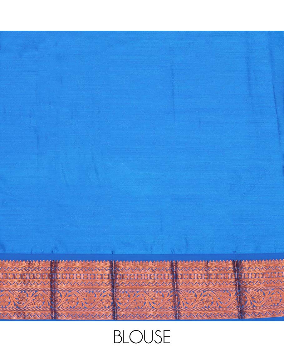 Purple Budget Silk Saree, Embellished with Floral Vine Design, Complemented by Contrast Traditional Floral Creeper Zari Border, a Jaal Pallu and a Contrast Blouse