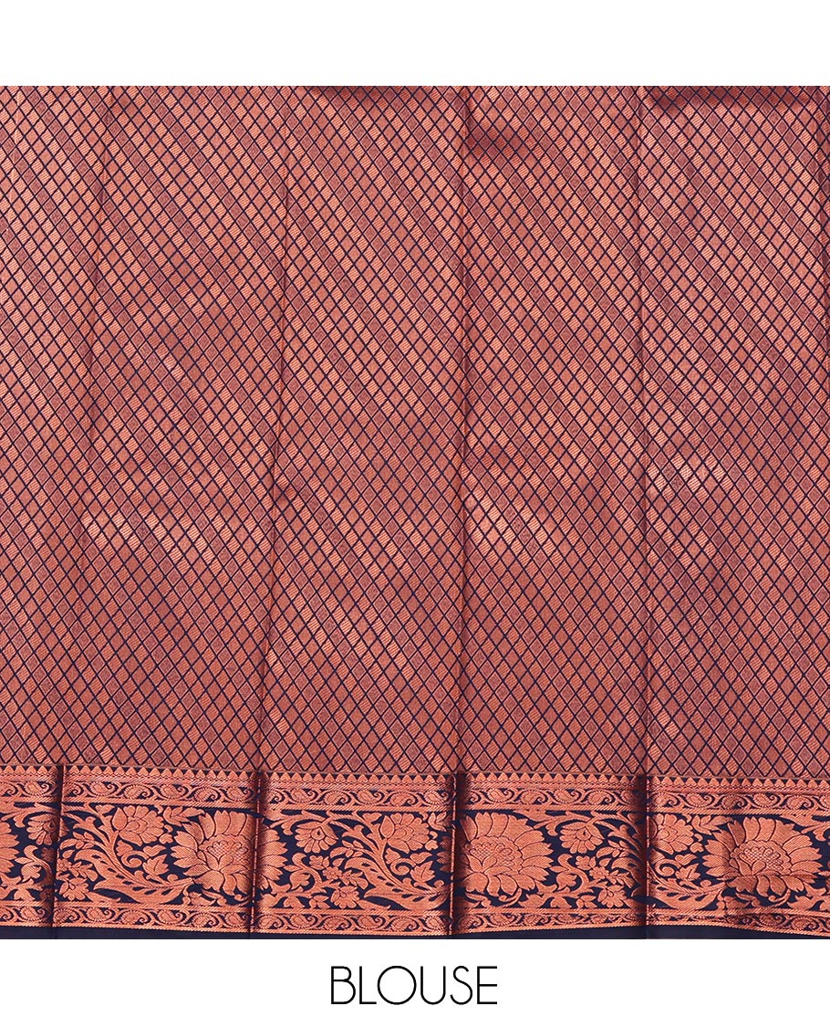 Blue Budget Silk Saree, Ornamented with Jacquard, Highlighted by a Traditional Zari Border, Grand Pallu, and a Matching Blouse