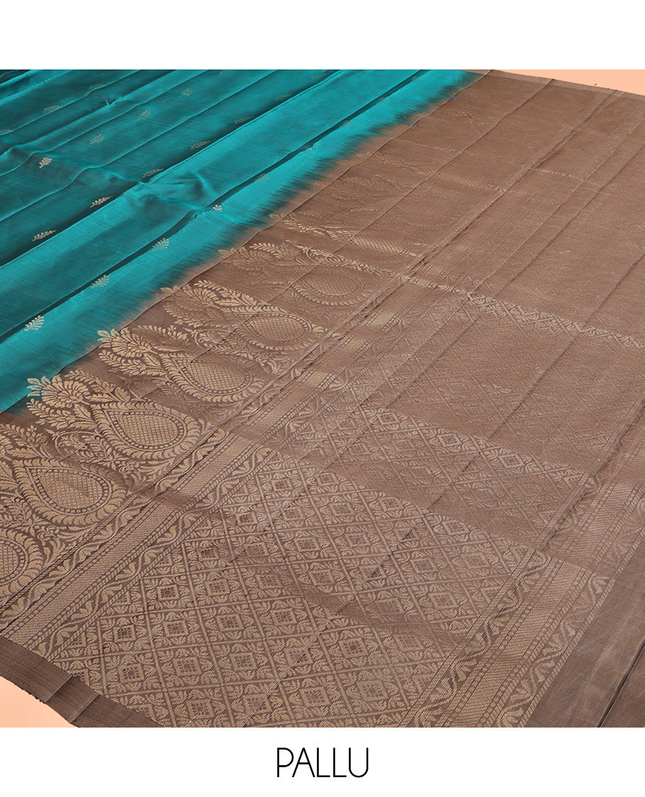 Blue Mayuri Lite Silk Mix Saree, Adorned with Zari Buttas All Over Its Body, Complemented by a Contrast Intricately Designed Border, Grand Jaal Pallu, and Paired with a Contrast Blouse