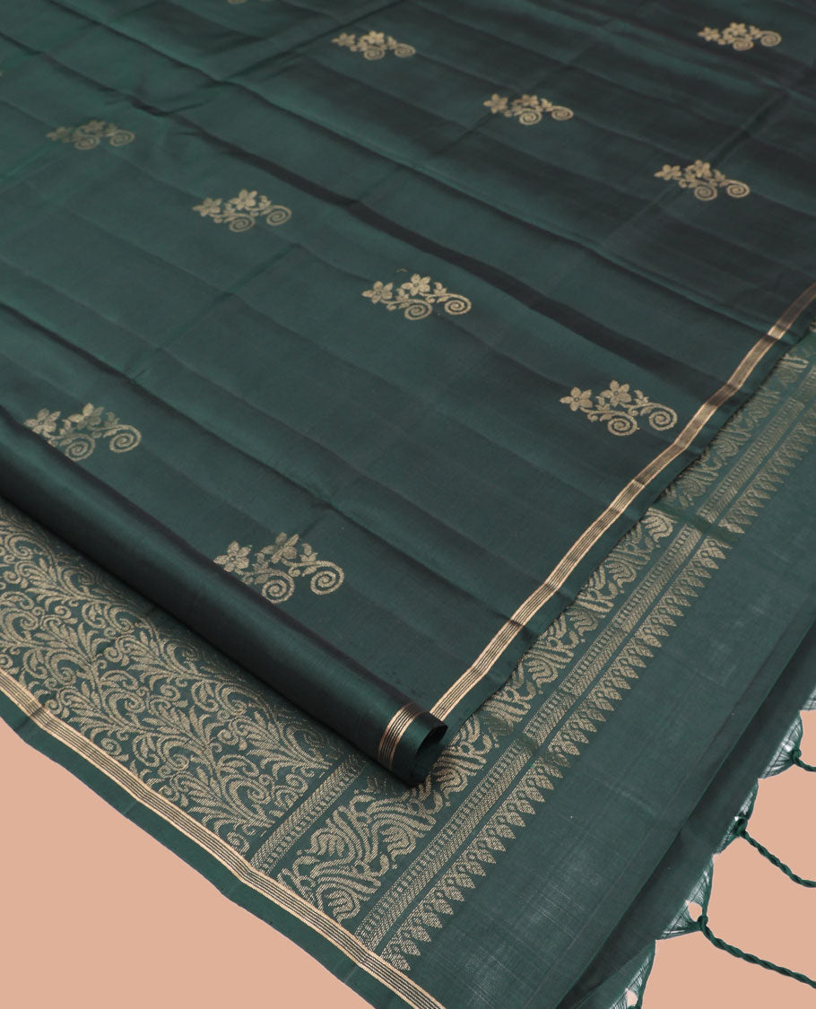 Green Mayuri Lite Silk Mix Saree